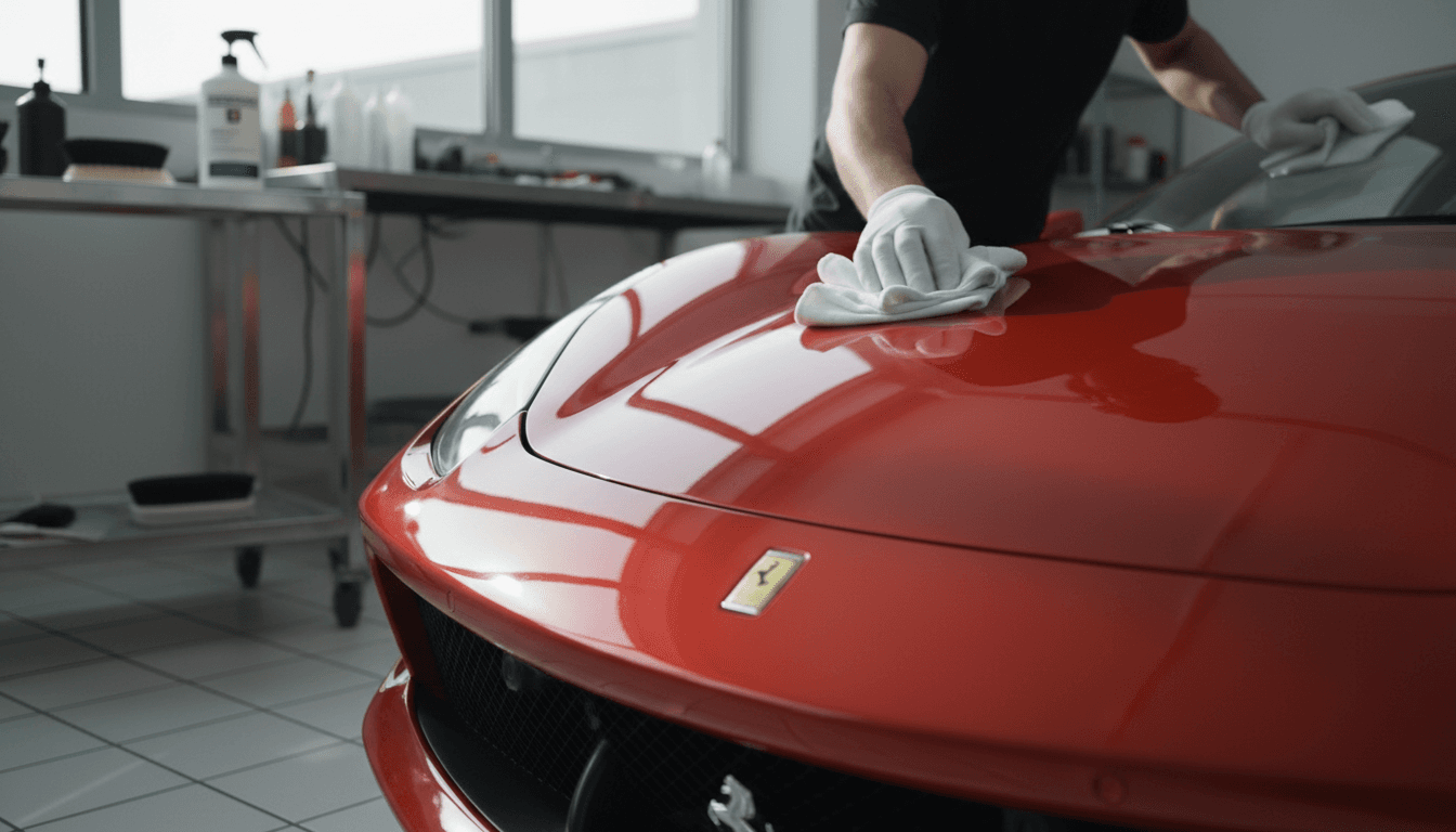 Exterior detailing showing professional paint polishing and protection