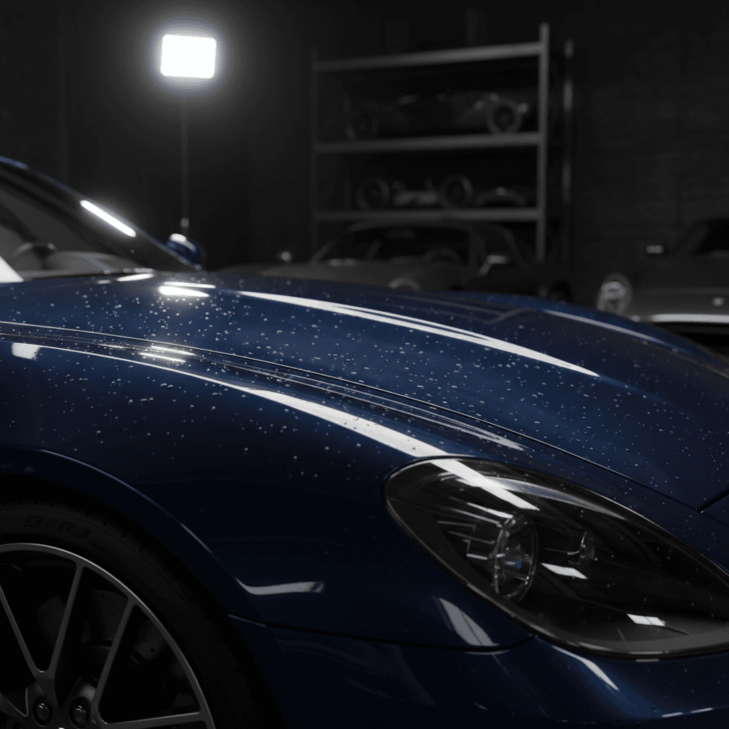 Luxury car with flawless mirror-like paint finish